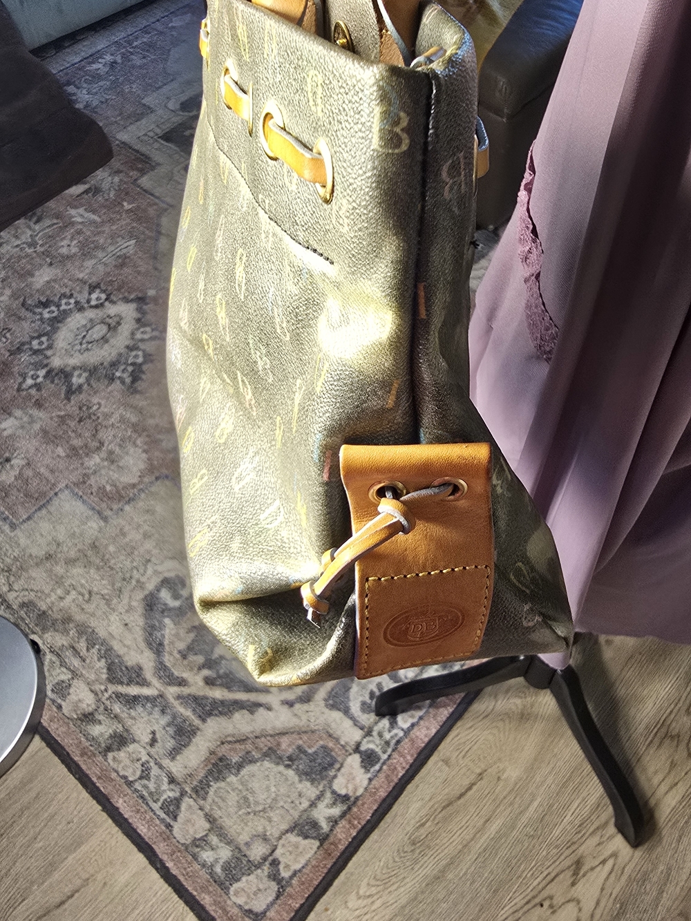 💖 Y2K Dooney & Bourke Multicolor Rainbow DB Logo Tassel Heart Mini Tote Purse - Picture 14 of 16
